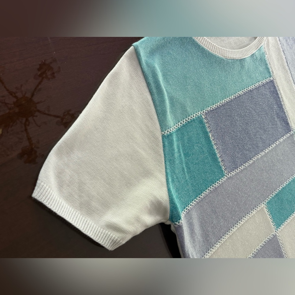 Alfred Dunner Blue Color-Block Top - Picture 4 of 6
